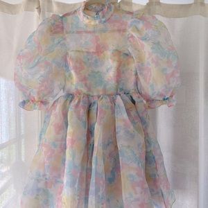 Selkie sweet corn royal puff dress size medium NWT